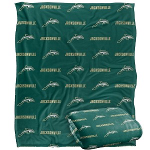 Jacksonville University Logo Pattern Silky Touch Blanket White 50x60 - 1 of 4