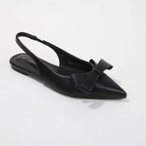 Berness Women's Cinnamon Vegan Leather Slingback Flats with Bow Detail - 1 of 4