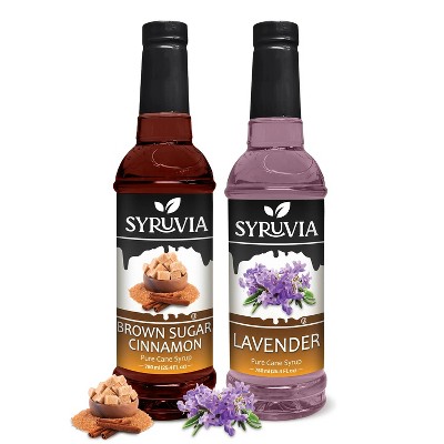 Syruvia Coffee Flavors Variety Pack: Brown Sugar Cinnamon & Lavender 25.4 fl oz Syrup