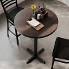 Flash Furniture Bennett Round Solid Wood Commercial Indoor Tabletop with 22" x 22" Bar Height Rust-Resistant Cast Iron X-Base - 4 of 4