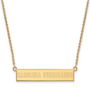 Black Bow Jewelry 14k Yellow Gold Plated Sterling Silver Carolina Hurricanes NHL Necklace 18 Inch - 1 of 4