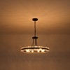 Rennnsan Wivra 23" W 9 - Light Wagon Wheel Beaded Crystal Mid-Century Modern Dimmable Flush Mount Chandelier in Black - 2 of 4