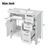 Mshliw 36" Modern Bathroom Vanity with Ceramic Sink, 4 Drawers, 2 Doors, Soft Close, Solid Wood Frame, Freestanding Design - 3 of 4