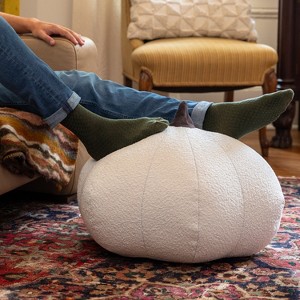 Jaxx Pumpkin Pouf - Luxurious Ottoman for Fall & Halloween Décor - 1 of 4