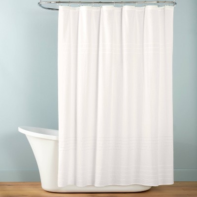 Woven Boucle Stripe Shower Curtain Sour Cream - Hearth & Hand™ with Magnolia