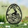 The Lakeside Collection Easter Egg With Bunny And Flowers Black Silhouette Garden Stake - 2 of 3