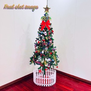 SEVOBAL Artificial Trees 5FT Artificial Christmas Tree Pre-Lit Christmas Tree with 592 Tips Xmas Tree Holiday Decoration, Green, 27.36"*6.3"*60" - 1 of 4