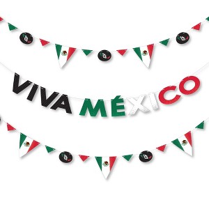 Big Dot of Happiness Viva Mexico - Mexican Independence Day Party Letter Banner Decoration - 36 Banner Cutouts and Viva Mexico Banner Letters - 1 of 4