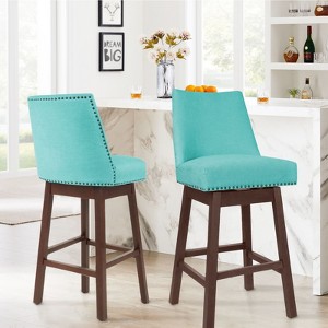 Hyleory 29.5'' Solid Wood Swivel Bar Stool(Set of 2) - 1 of 4