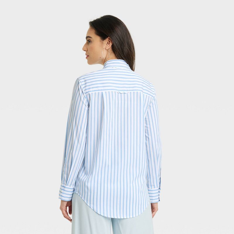 Women's Slim Fit Boyfriend Tailored Long Sleeve Button-Down Shirt - A New Day™, 3 of 11