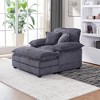 56.3" Corduroy Single Sofa Chair with 2 Toss Pillows and Ottoman, Deep Seat Comfy Couch for Living Room - 4 of 4