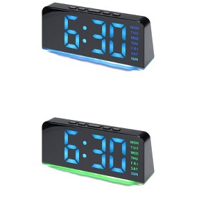REGALWOVEN 2 Pcs Plastic Digital Corded Accurate Electric Alarm Clock 6.3 x 2.6 x 1.6 inch - 1 of 4