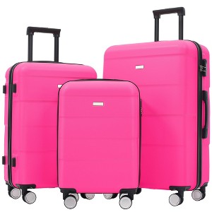Hrinhom Hardshell Luggage Sets 3 Piece Double Spinner Wheels Suitcase with Handle Password Lock, Lightweight(20""/24""/28"") - 1 of 4