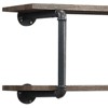 SEVOBAL Utility Storage Shelves Bookshelf Industrial Floating Shelves Set of 2, Mixed Material Wall Shelves for Modern Living Room, Gray, 45"*16"*4" - 4 of 4
