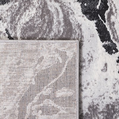 Amelia Charcoal and Grey Abstract Square Area Rug