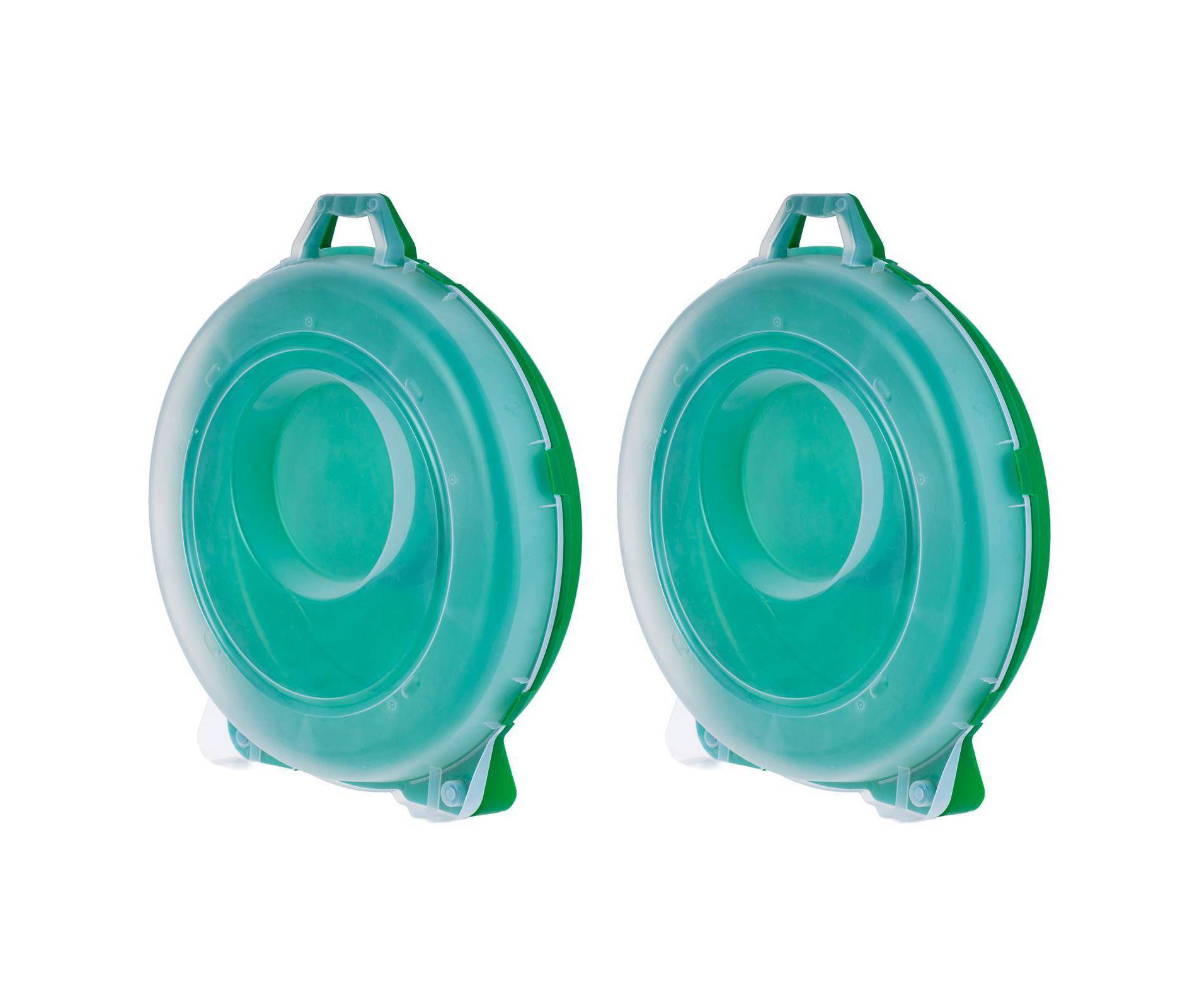 IRIS 2pk 24" Wreath Storage Container with Latches and Handle Clear Green