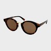 Plastic Metal Combo Round Sunglasses - Wild Fable™ Brown: UV Protection, Recycled Frame - 2 of 2