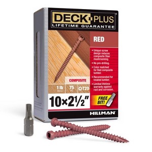 Hillman Deck Plus No. 10 X 2-1/2 in. L Red Star Flat Head Composite Deck Screws 1 lb - 1 of 1