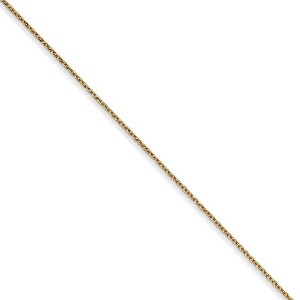 Black Bow Jewelry 0.6mm, 14k Yellow Gold, Diamond Cut Cable Chain Necklace - 1 of 4