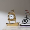 TopComfy Decorative Object Boat Shaped Desk Clock with Gold Polished Finish for Home Decor, Gold, 8"*3"*9.5" - 2 of 4