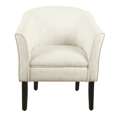 Modern White and Black Barrel Accent Chair