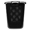 Home Logic XL Bushel Lidded Hamper Black: Plastic Clothes Hamper with Lid, Built-In Handles, 23.29 Volume Capacity - 3 of 4
