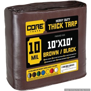 Core Tarps Heavy Duty 10 Mil Tarp Cover, UV Resistant, Rip Proof for Roof, Camping, Patio, Pool, Boat - 1 of 4