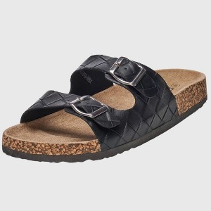 Alpine Swiss Double Strap Slides Mens Footbed Sandals Slip On Buckle Slides Cork Sandals For Men Perfect for Everyday Wear & Support Mens Slide Sandal - 1 of 4