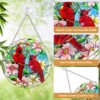 ANFURI 6 in. Red Birds Window Suncatchers with hook, Stained Glass Window Hanging Gifts - 3 of 4