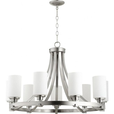 Quorum Lighting LANCASTER 9LT CHND - Satin Nickel, 33.5W, 22.75H