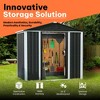 AOBABO Metal Outdoor Utility Tool Storage Shed with Roof Slope Design, Door and Lock for Backyards, Gardens, Patios and Lawns - 3 of 4