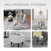MAYEERTY Swivel Barrel Accent Chair with Ottoman, Modern Single Sofa, Upholstered Armchair with Storage Space for Home, White - 3 of 4