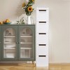 VECELO Narrow Bathroom Storage Cabinet, Mobile Plastic Slim Rolling Organizer Cart with Built-in 4 Wheels for Living Room or Bathroom, White - 4 of 4