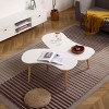 Syemin End Tables Nut-Shaped Coffee Table, Mid-Century Modern Coffee Table, Modern Abstract Shaped Living Room Tables, White, 35.04"*20.87"*16.14" - 3 of 4
