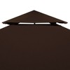 vidaXL Gazebo Covers, 2-Tier Canopy Top Replacement, Sunshade for Garden Patio Beach, Outdoor Gazebo Cover with Durable Polyester Fabric, Brown - 4 of 4
