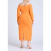 ELOQUII Women's Plus Size Midi Dress With Tie - 3 of 3