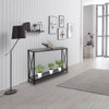 FCH Simple 2-layer X-shaped Side Frame Density Board Iron Frame 120 * 23 * 74cm Gray Board Black Frame Door Storage Entrance Table - 2 of 4