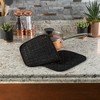 Pot Holder Set With Silicone Grip, Quilted And Heat Resistant (Set of 2) By Hastings Home (Black) - 2 of 4