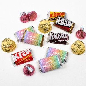 120 pcs Mermaid Kid's Birthday Candy Party Favors Hershey's Chocolate Kit (2 lb, Approx. 120 Pcs) - By Just Candy - 1 of 1