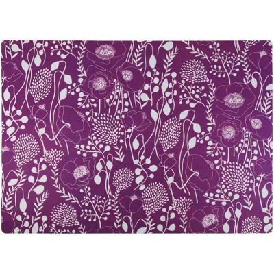 Medium Purple Floral Waterproof Cat Litter Mat