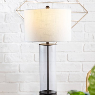 29.25" Glass Table Lamp Oil Rubbed Bronze (Includes LED Light Bulb) - Jonathan Y