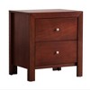 Vynxaria Elegant Transitional Cherry Nightstand with Storage, 25"H×22"W×17"D, 2 Spacious Drawers, Sturdy Construction, No Assembly Needed - 2 of 4