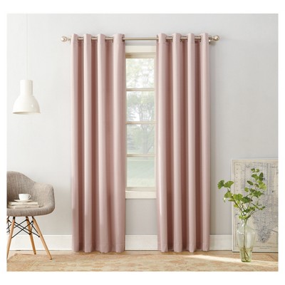 Dusty Pink Polyester Room Darkening Grommet Drapes