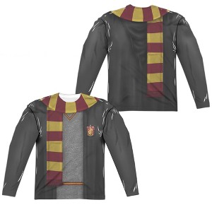 Men's Harry Potter Gryffindor Block Scarf Long Sleeve Costume T-Shirt - 1 of 4