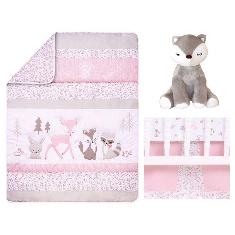 Sammy &#38; Lou Sweet Forest Friends Baby Nursery Crib Bedding Set - 4pc, 1 of 9