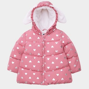 Rokka&Rolla Infant Toddler Girls' Fleece Puffer Jacket-Baby Warm Winter Coat - 1 of 4
