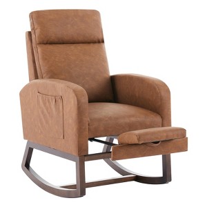 GustoWave Rocking Nursery Chair with Foot Rest, Nursery Rocking Chairs with High Back, Glider Rocking Chair for Living Room - 1 of 4