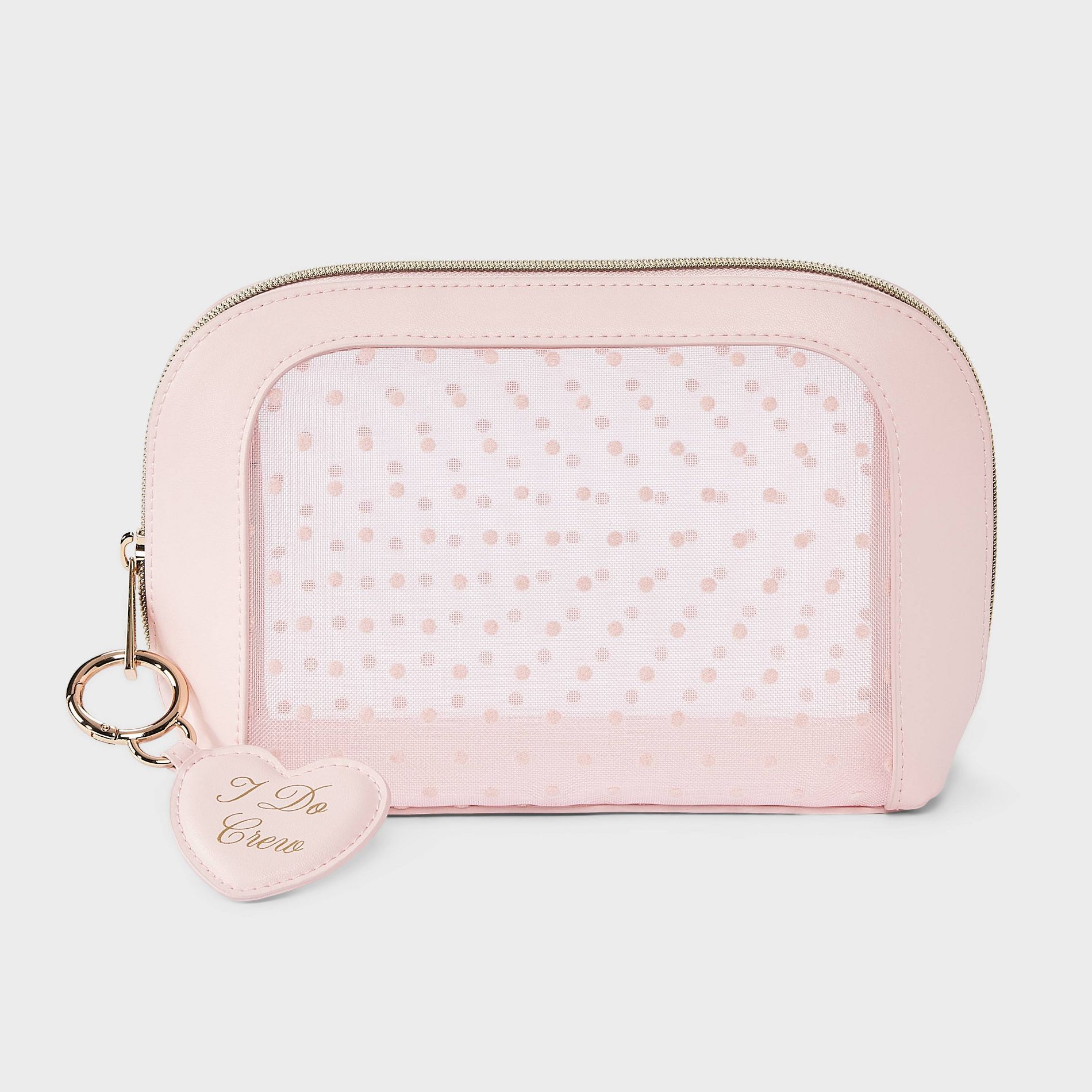 Mesh Polka Dot Bridal Pouch 2pc Set with Charm - A New Day™