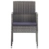 vidaXL Patio Chairs with Dark Gray Cushions 2 pcs Gray Poly Rattan - 3 of 4