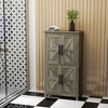 HOMCOM Bathroom Floor Cabinet, Farmhouse Bathroom Cabinet with Barn Doors, Bathroom Storage Cabinet with Adjustable Shelf - 2 of 4